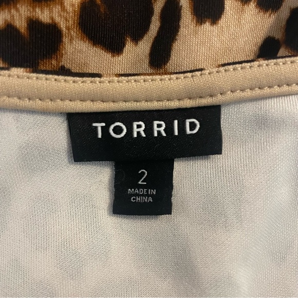 Torrid Leopard Animal Print Sweetheart Skater Midi Pocket Dress - Picture 9 of 10